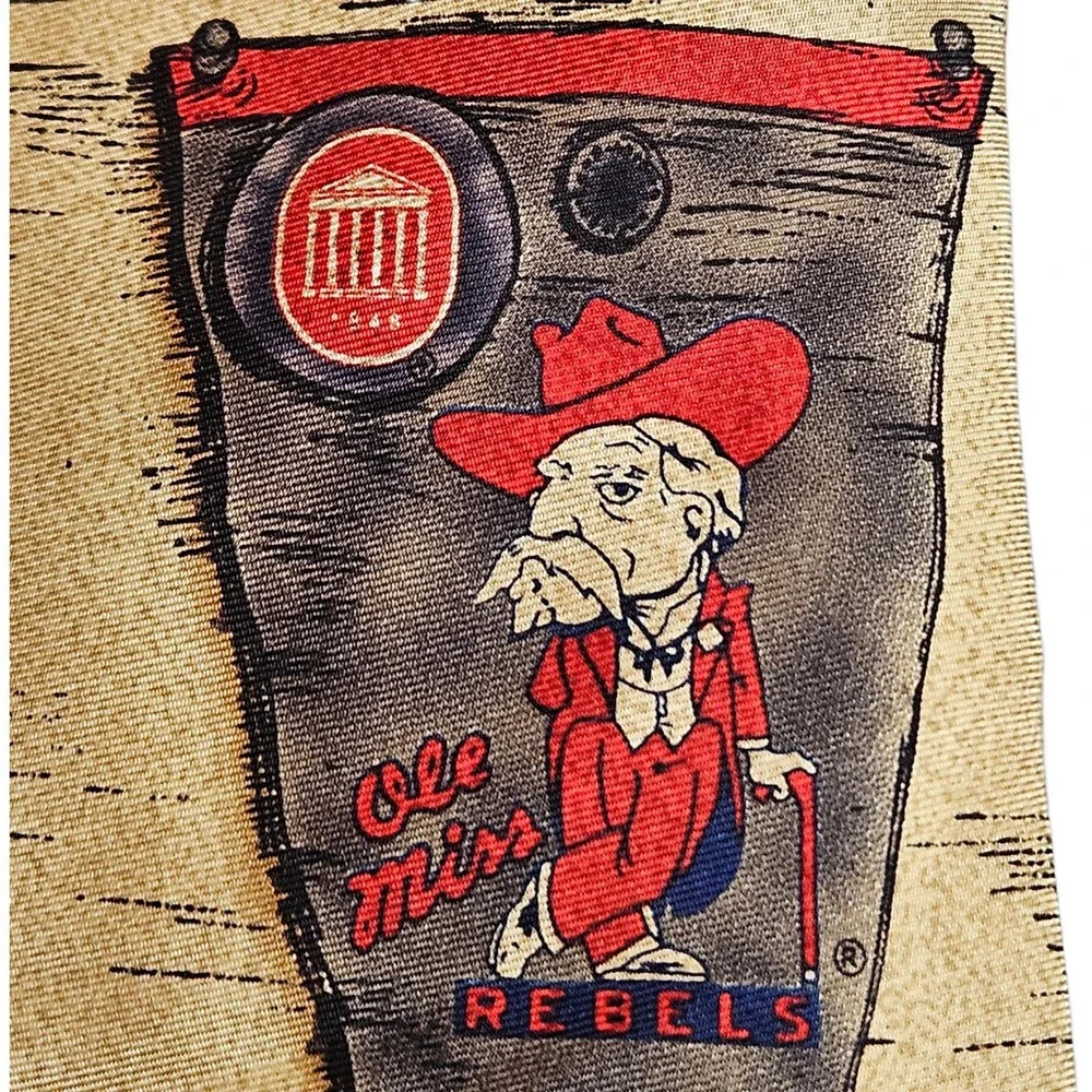 1990's Eagles Wings‎ Vintage NWT Ole Miss Rebels Colonel Reb 100% Silk Necktie